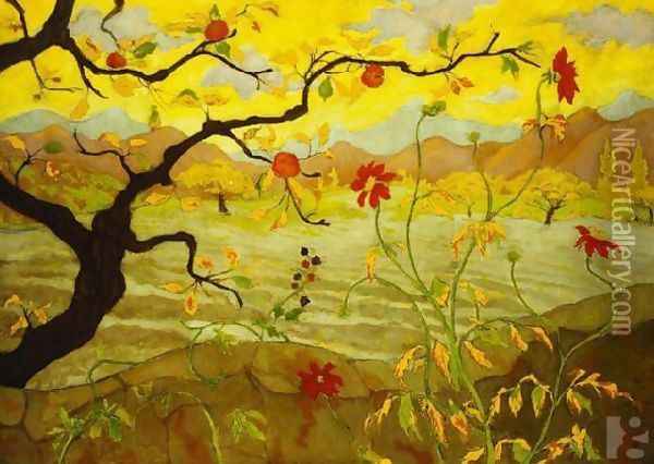 Apple Tree With Red Fruit Oil Painting - Paul-Elie Ranson