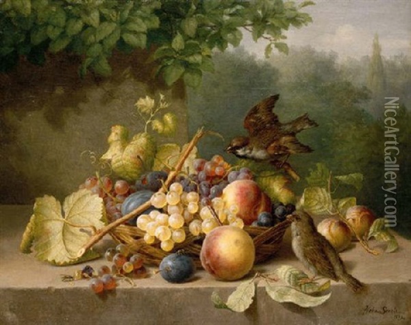 Nature's Bounty, 1872 Oil Painting - Helen R. Searle