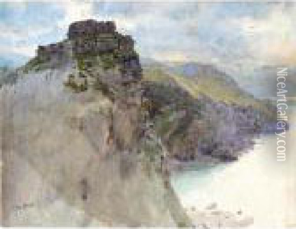 Castle Rock, Lynton, Devon Oil Painting - Sir Edward John Poynter