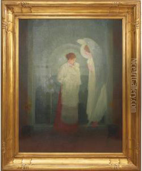 He Shall Give His Angels Charge Over Thee Oil Painting - Clarence E. Braley