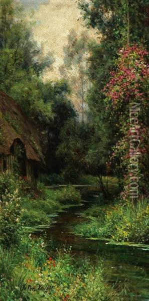 Cottage By A Stream Oil Painting - Louis Aston Knight