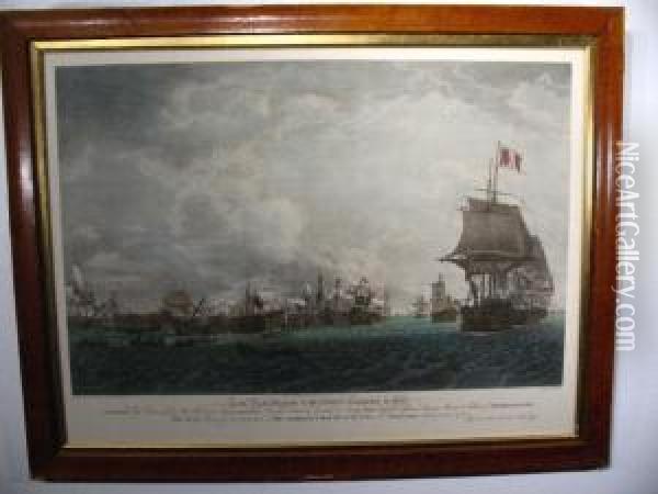 Seeschlachtdarstellung Im Juni Oil Painting - Thomas Medland