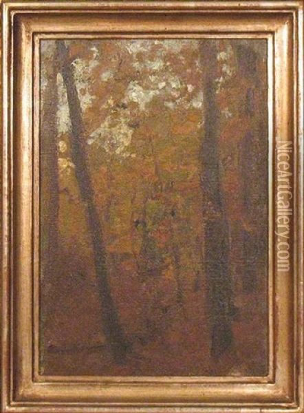 Herbstwald Oil Painting - Otto Reiniger