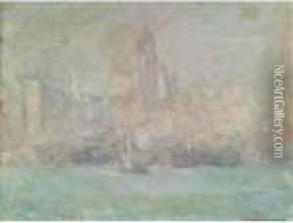 New York City Skyline Oil Painting - Edmund William Greacen