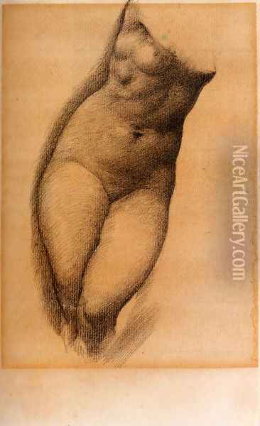 Study For The Figure Of Phyllis In 'The Tree Of Forgiveness' Oil Painting - Sir Edward Coley Burne-Jones