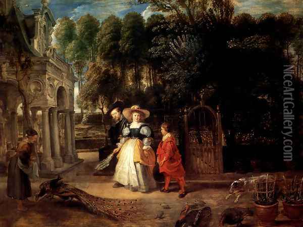 Rubens In His Garden With Helena Fourment Oil Painting - Peter Paul Rubens