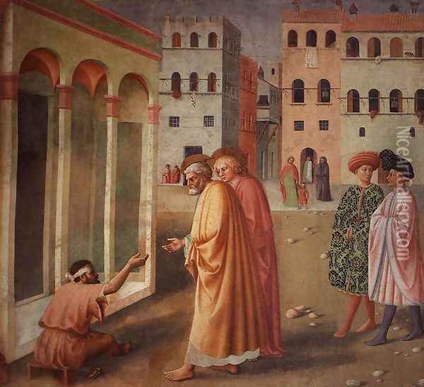 Saint Peter Heals a Cripple 1424-25 Oil Painting - Tommaso Masolino (da Panicale)