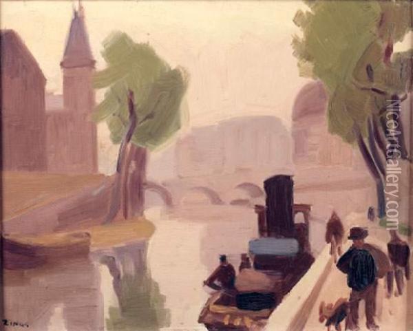 Vue De Paris Oil Painting - Jules Emile Zingg