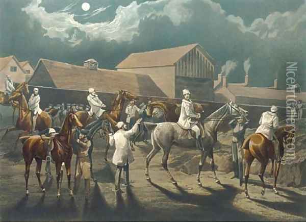 The first steeple chase on record (Siltzer 63) by J. Harris Oil Painting - Henry Alken