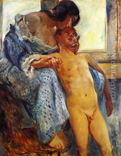 A Mother's Love Oil Painting - Lovis (Franz Heinrich Louis) Corinth
