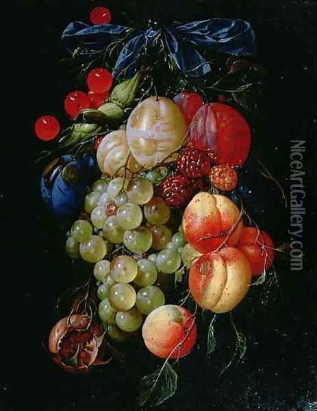 A Garland of Fruit Oil Painting - Cornelis De Heem