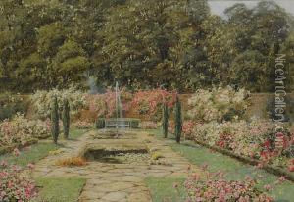 Old Vicarage Gardens, Norfolk Oil Painting - Lilian Stannard