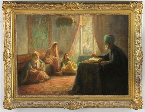 Teaching Of Koran Oil Painting - Frederick Arthur Bridgman