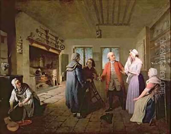 The Reception in the Kitchen Following the news of Bobby Shandy's Death Oil Painting - Edward Bird