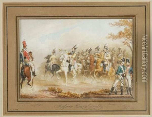 Prufsian Heavy Cavalry Oil Painting - Johann George Paul Fischer