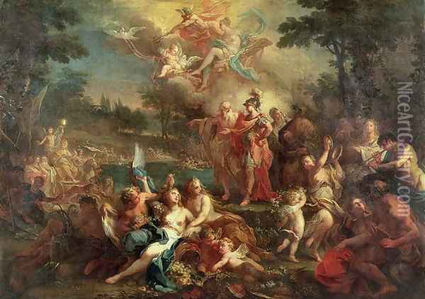 The Vision of Aeneas in the Elysian Fields Oil Painting - Sebastiano Conca