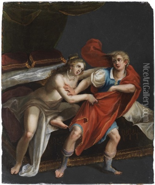 Joseph And Potiphar's Wife Oil Painting - Pasquale Ottino