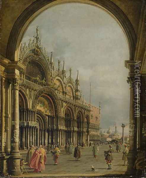 St. Mark's, Venice, c.1756 Oil Painting - (Giovanni Antonio Canal) Canaletto