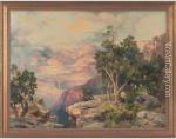 Grand Canyon, 
From Hermit Rim Road Oil Painting - Thomas Moran