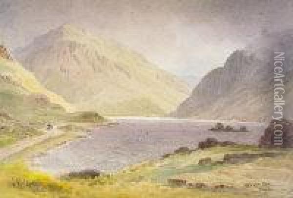 Lough Dhu, Mayo Oil Painting - Joseph Carey Carey
