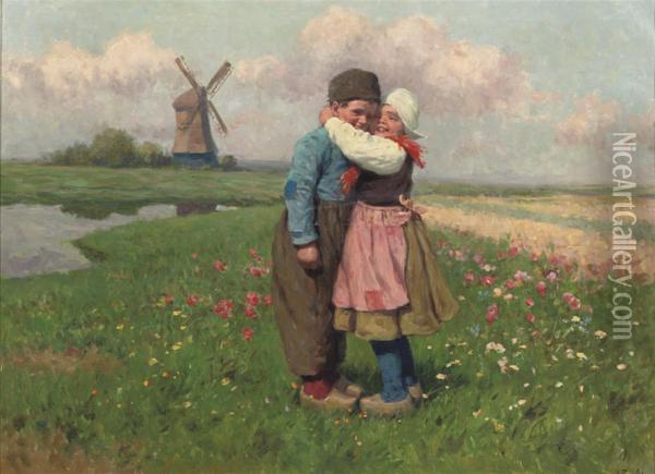 First Love Oil Painting - Karl Feiertag