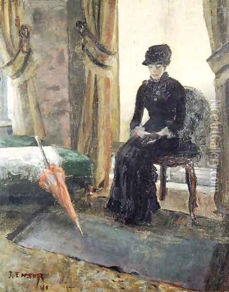 The Sombre Woman, 1881 Oil Painting - James Ensor