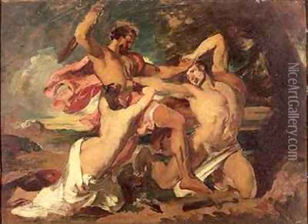 The Combat Woman pleading for the vanquished Oil Painting - William Etty