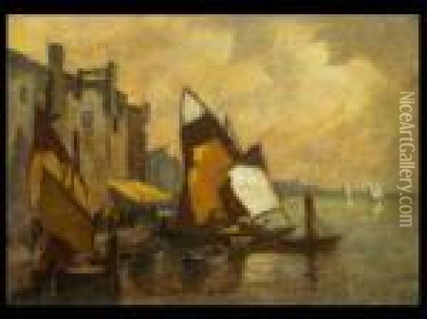 Chioggia Oil Painting - Ludwig Dill