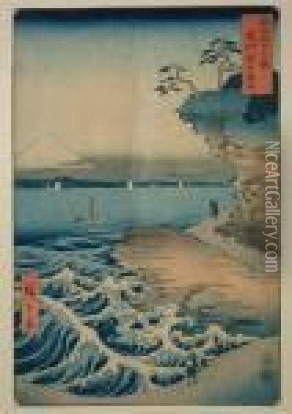 La Cote A Hoda Dans La Province D'awal Oil Painting - Utagawa or Ando Hiroshige
