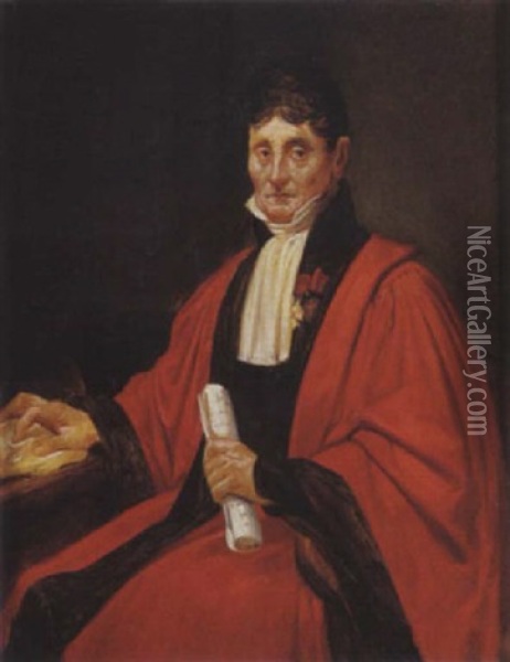 Portrait D'un Magistrat Oil Painting - Alexandre Abel Denis de Pujol
