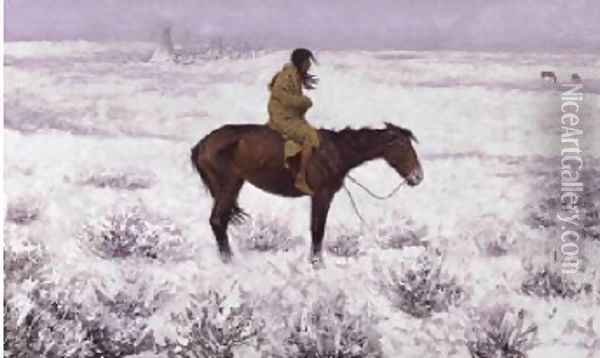 The Herd Boy 1905 Oil Painting - Frederic Remington