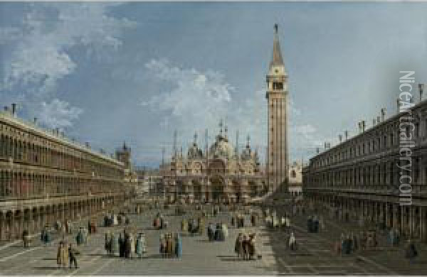 The Piazza San Marco, Venice Oil Painting - Bernardo Bellotto