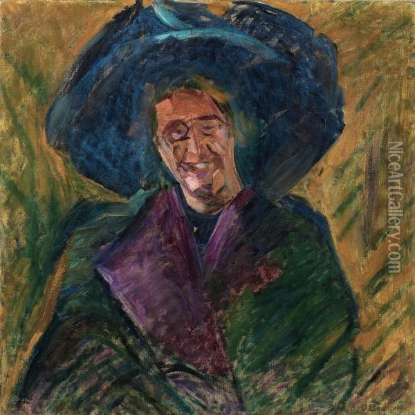 Busto Di Signora Con Grande Cappello Oil Painting - Umberto Boccioni