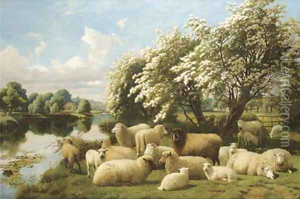 Summer on the Thames Oil Painting - William Sidney Cooper