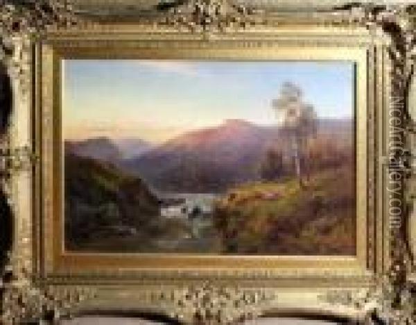 The Falls Of Tummel, North Britain Oil Painting - Alfred de Breanski