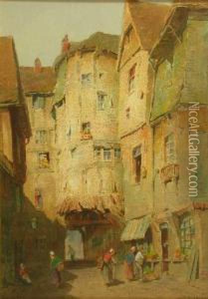The Old Close Oil Painting - Herbert Parsons Weaver