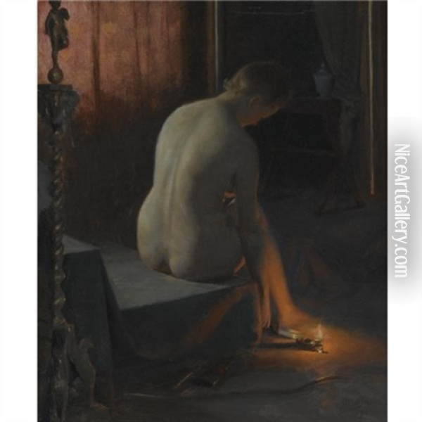 Diana Oil Painting - Peter Vilhelm Ilsted