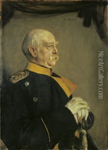 Otto Furst Von Bismarck Oil Painting - Franz Seraph von Lenbach