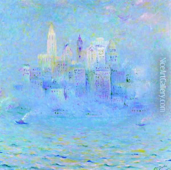 Lower Manhattan Oil Painting - Theodore Butler