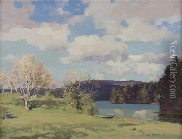 Loch Scene, Summer Oil Painting - George Houston