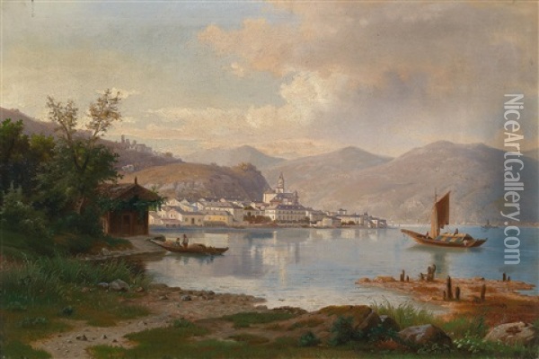 An Einem Oberitalienischen See Oil Painting - Ernst Schmitz