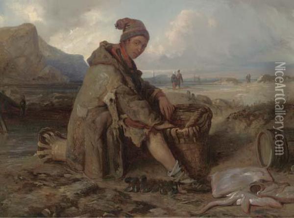 Sorting The Catch Oil Painting - Richard Parkes Bonington