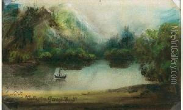 Paysage Au Lac Oil Painting - George Sand