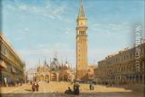 St Mark's Square, Venice Oil Painting - Francois Antoine Bossuet