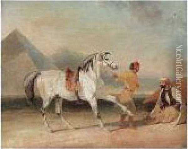 Inspecting The Stallion Oil Painting - George Henry Laporte