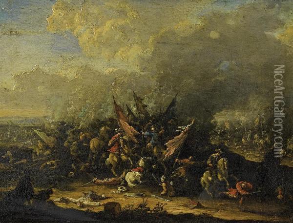 Battle Scene Oil Painting - Karel Van Breydel (Le Chevalier)