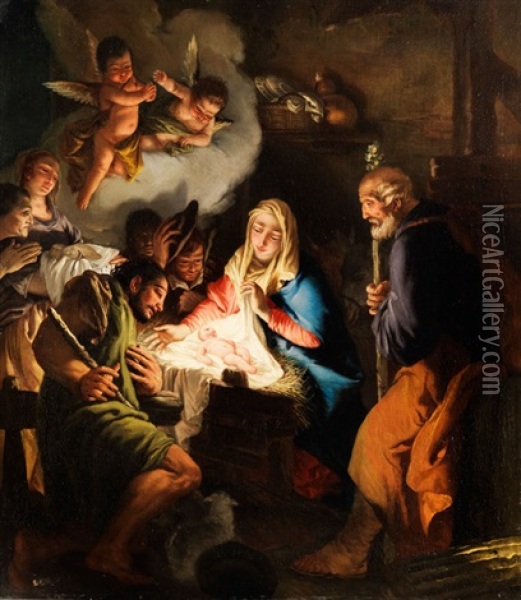 Christi Geburt Mit Anbetung Der Hirten Oil Painting - Cesare Ligari