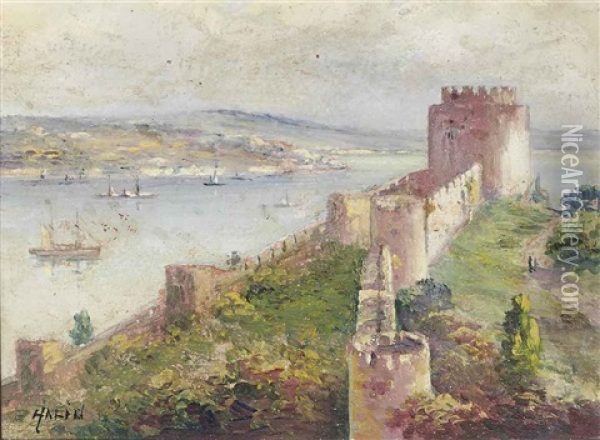 Rumeli Fortress, Istanbul Oil Painting - Halid Naci