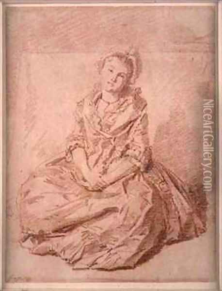 Seated Girl Oil Painting - Jean-Honore Fragonard