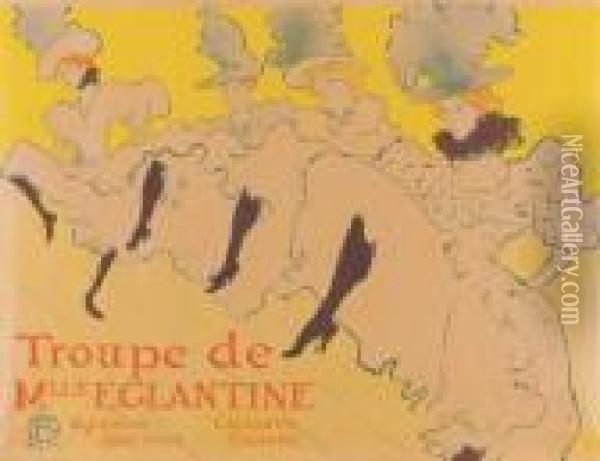 La Troupe De Mademoiselle Eglantine (d. 361; W. P21; Adr. 162) Oil Painting - Henri De Toulouse-Lautrec
